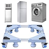 洗濯機 台 Angeno 冷蔵庫置き台 多サイズ対応 昇降可能 幅/奥行45-77cm 移動式 耐荷重約600kg 防振減音パッド付き 排水