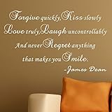 Pop Decors WL-0146-Va Inspirational Quote Wall Decal and Never Regret Anything That Makes You Smile 