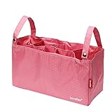 【ジェネリック 】 9色　防水　ベビーカー アクセサリー バスケット　収納袋　便利　カバー　哺乳瓶 おむつ 　小物 入れ バッグ　 (ピンク)