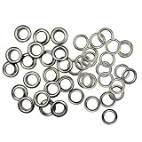 両面ハトメ ハトメ玉 金具 内径3〜12mm対応 レザークラフト 革 ハンドメイド 穴補強 パーツ バッグ 靴 小物 制作用 (シルバー, 内径12mm 50個入)