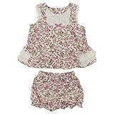 【秋冬物】(日本製) Pample Mousse(パンプルムース) ミニ裏毛プリントスカッラップヨーク切替ミルキースーツ 90cm /IV NO.DP-53453