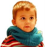 【On Dolce】 選べる４色 ネックウォーマー フード 付き フードウォーマー ニット帽 マフラー ベビー キッズ 赤ちゃん 子 子供 用 かわいい 防寒 BN003 (ブルー)