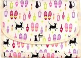 ポーチェ(pouche) 母子手帳ケース ジャバラ 防水 アンティークパステル (Girly Cats)