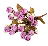 手作りのローズシミュレーション2本セット人工花、紫