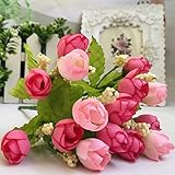 造花　バラの花束 15本　ピンク