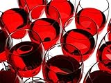 料理ポスター写真壁紙 – Red Wine Glasses、4 Parts ( 142 x 100 CM )