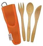 To-Go Ware Kids' Bamboo Utensil Set & Carrying Case in Orange [並行輸入品]