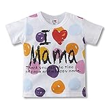 子供　半袖Tシャツ　男の子　女の子　キッズ　トップス　各種 (100, アイラブママ) [並行輸入品]