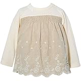 2016年 秋冬 UZULAND ウズランド ダンガリー 花刺しゅう 長袖Ｔシャツ べージュ◇90cm