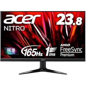 日本エイサー Acerゲーミングディスプレイ QG241YSbmiipx 23.8型ワイド VA 非光沢 フルHD 1ms(VRB) 165Hz HDMI AMD FreeSync Premium 広い視野角178°