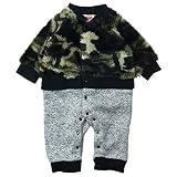 《H28年秋冬物》SHORH KID'S(ショーキッズ) 迷彩ボアスタジャン風切替ロンパス 70cm/カーキ系 NO.SD-70364
