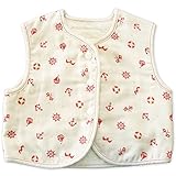 ぷらすことーね ３重ガーゼ＆パイル！ナチュラルマリン柄ベビーベスト 日本製 (レッド)