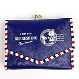 スヌーピー コンパクトサイフ マリンパリス SN 財布 コンパクトサイフ 三つ折り財布 コインケース 紺 グッズ (MCOR)