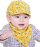 MILYベビーバンダナDrool Bibs withスナップと赤ちゃん野球キャップSunハットセットスタイリッシュな イエロー