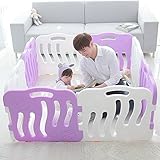 ifam シェルベビーサークル 連結して拡張も可能♪ if01/8枚セット (パープル＆ホワイト)