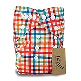 iZiv新生児1厚いおむつ付きオーガニック幼児防水/調整/再利用可能/洗えるポケット布おむつのフィット赤ちゃん0.5-3歳(赤青)