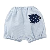 (チャックル) chuckle *ママトンネ*ストライプショートパンツ【ワンサイズ:80～95cm】【日本製】 サックス 80-95cm Y4410-95-30