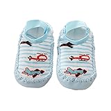 ショートスタイルスカイブルーのストライプの平面パターン新生児ソックス