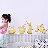 Heying Lovely Peter Rabbitクリエイティブアクリルミラー壁ステッカー、スマートBunnyミラー壁画&のデカールを座って部屋寝室キッズ子供部屋部屋Rallデコレーション子供ギフト