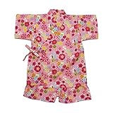 【SiShuNon/SKAPE】ウサギ・水風船甚平スーツ エスケープ 女の子 ウサギ 水風船 総柄 夏祭り お祭り 甚平 120 53 濃ピンク