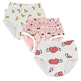 JIEYA ベビーギルズアンダーウェア幼児用コットンボウノットブリーフパンティーズ、2〜3パック (110cm（3～4歳）, C)