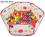 ベビーボールプール折りたたみ式子供用ポップアップPit Ballsプールwith 100個ソフトボール子供のインドアとアウトドア( 35 * 18 * 11インチ)