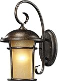 Elk 45036/1 10 by 17-Inch Bolla Vista 1-Light Outdoor Wall Sconce with Cylindrical Amber Glass Shade