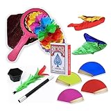STAY Four マジック5点セット 手品 グッズ（ 手品用品 マジック用品 ）いかさまトランプ 魔法のハンカチ マジック扇子 手品 棒 魔法の袋 (５点セット)