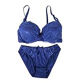 谷間MAX ブラ＆ショーツセット レースタイプ A70 ネイビー 1622