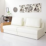 (DORIS) ソファベッド 収納 シングルサイズ 【クワトロ ホワイト】 コンセント付き 座面下収納 3段階リクライニング 3分割梱包 (KIC)