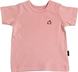Anna Nicola(アンナニコラ) ベビー用半袖カラフルTシャツ りんご刺繍 (100cm,スモークピンク)