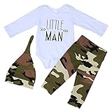 Domybest 秋冬 ベビー服 3点セット 新生児カバーオール 寝具 カモフラージュの模様 強い弾力性 出産祝い 百日記念 0-2歳に適して