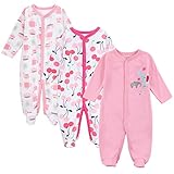 エルフ ベビー(Fairy Baby)新生児服 足つきカバーオールロンパース 長袖 3枚セット 出産祝い 女の子 4-6M セット3