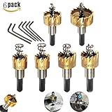 MoToNa 6PCS ホールソー セット ドリルビット16/17/18.5/20/25/30mm 穿孔 掘削 高速鋼