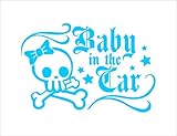 ノーブランド 青 リボン スケルトン Baby in car シール ステッカー デカール