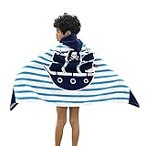 Decdeal キッズ フード付き ビーチタオル ブランケット コットン 超吸収性 かわいい スイムプールタオル
