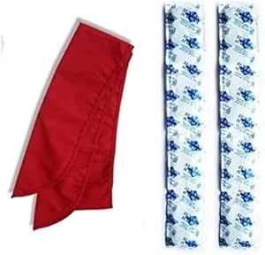 Amazon 熱中症対策 ジャイロ クールスカーフ ５枚 セット保冷剤 １０個付き レッド 並行輸入品 クールベスト Xylo 冷却タオル 通販