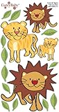 CuteyBaby 12' x 24' Illustrated Wall Decals Jungle Cats, Brown/Yellow [並行輸入品]