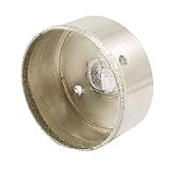 uxcell 65mm 直径の ダイヤモンドチップソータイルセラミックガラスホールソードリルビット シルバートーン