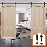 HomeDeco Hardware 吊り引き戸 トラックレール アイアンバー 玄関 ドア リフォーム 13 FT (4.00メートル) ダブルドア