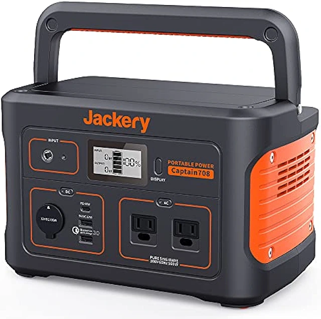 Jackery ポータブル電源 708 発電機 ポータブルバッテリー 大容量 191400mAh/708Wh 家庭用 アウトドア用 バックアップ電源 PSE認証済 純正弦波 MPPT制御方式採用 AC/DC/USB出力 四つの充電方法 液晶大画面表示 車中泊 キャンプ 防災 非常用電源