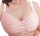 RoyceランジェリーレディースBlossomキャンディストライプ授乳ブラ カラー: ピンク