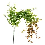 B Blesiya 人工　アイビー　リーフ　ガーランド　植物　葉　花　家庭装飾　飾り用　全2色　 - 赤