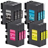 バウストア リコー RICOH GC43 GC43K GC43C GC43M GC43Y Mサイズ 12個セット 顔料 互換インクカートリッジSG 3300 / SG 2300