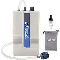 WANKOO バッテリー式 エアーポンプ 釣り 水槽 ポンプ ブクブク エアポンプ 単1型乾電池2本 付属品にはチューブ、ストーン、逆流防止弁、防水収納袋 釣り用/アクアリウム適用 RS