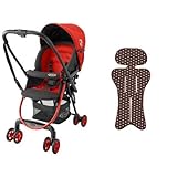 【セット買い】 グレコ ベビーカー シティライトR ベリーレッド + さらっとマット ビタードットBR 純正リバーシブルタイプ