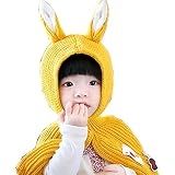 Youth Dream(ユースドリーム）アリス風　キッズ用ニット帽　かわいいウサギ耳　ポンチョ ベビー ＆ キッズ 用(イエロー）