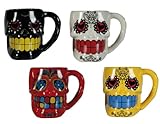 Egg n Chips London - Mexican Skull Ceramic Mug Yellow
