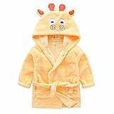 (チェリーレッド)CherryRed 女の子 男の子 バスローブ フランネル 動物 コスチューム 黄 90