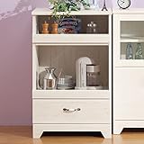 キッチン家具 台所収納 キッチンキャビネット 炊飯器 棚 アンティーク 風 な 取っ手 落ち着いた 色合い と 甘すぎない デザイン Vanillatte レンジストッカー 幅574mm